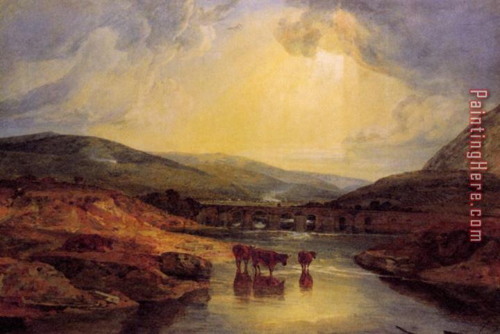 Joseph Mallord William Turner Abergavenny Bridge, Monmountshire, Clearing Up After a Showery Day